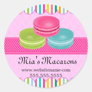Adesivo Redondo Selos Coloridos De Caixas De Papel De Macaron