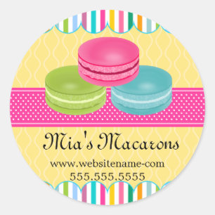 Adesivo Redondo Selos Coloridos De Caixas De Papel De Macaron