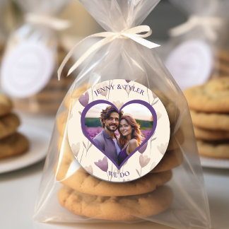 Adesivo Redondo Selos de Casamento Personalizados | Modelo de Foto