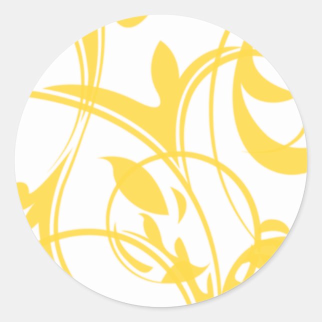 Adesivo Redondo Selos De Convite Amarelo E Branco (Frente)