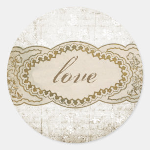 Adesivo Redondo Selos de coordenação do envelope floral do vinta