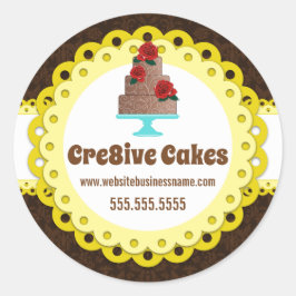 Adesivo Redondo Selos De Embalagem De Panificação De Bolo Elegante