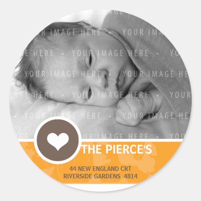 ADESIVO REDONDO SELOS DE ENDEREÇO FOTOGRÁFICO: (Frente)