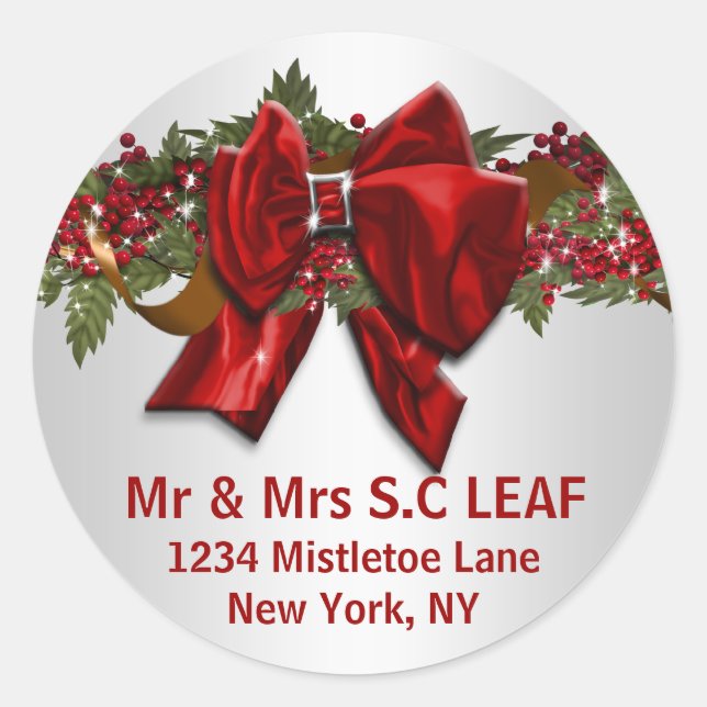 Adesivo Redondo Selos de endereços de Natal da família PERSONALIZA (Frente)