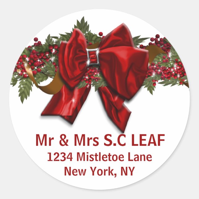 Adesivo Redondo Selos de endereços de Natal da família PERSONALIZA (Frente)