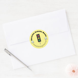 Adesivo Redondo Selos De Envelope Amarelo-Claro De Tráfego