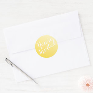 Adesivo Redondo Selos de Envelope Amarelo de Girassol Elegante