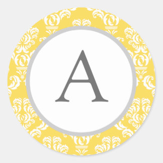 Adesivo Redondo Selos de Envelope Amarelo Monograma Personalizado