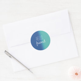 Adesivo Redondo Selos de Envelope Azul e Verde Olá Amigo