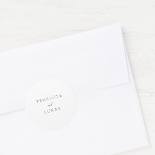 Adesivo Redondo Selos de Envelope Branco de Script Clássico