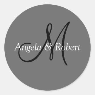 Adesivo Redondo Selos de Envelope Casado Monograma