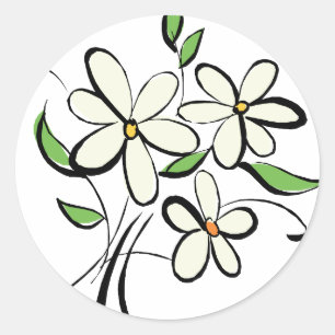 Adesivo Redondo Selos de Envelope Daisies
