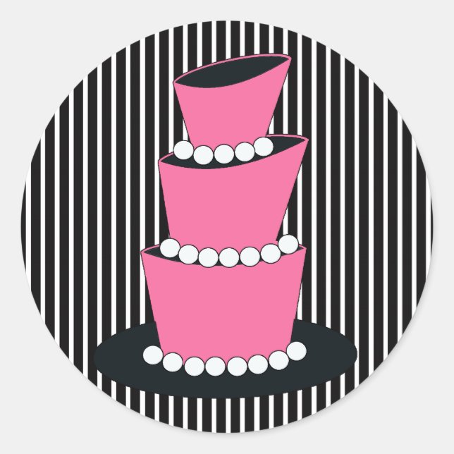 Adesivo Redondo Selos De Envelope De Bolo Funky Birthday (Frente)