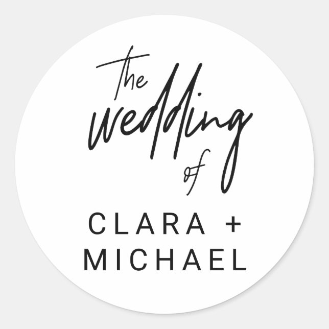 Adesivo Redondo Selos De Envelope De Caligrafia Whimsical (Frente)