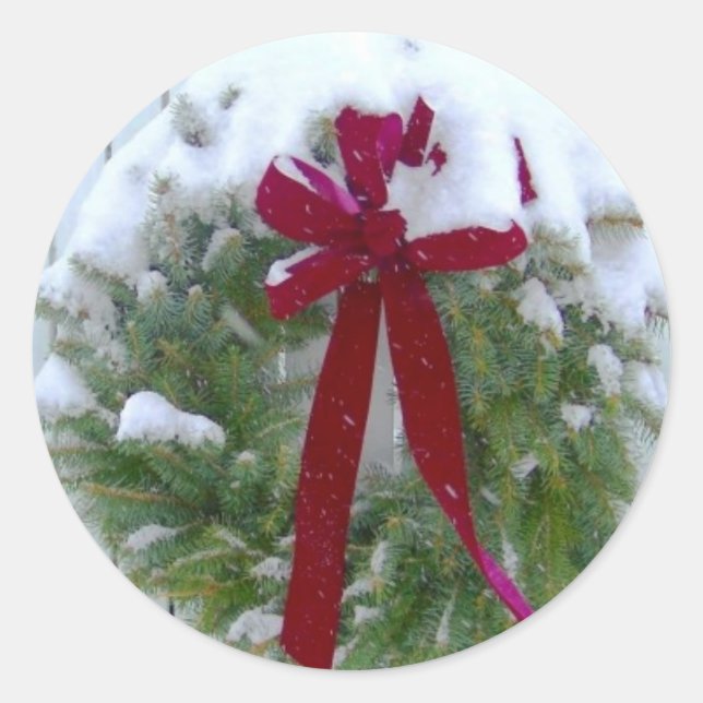 Adesivo Redondo Selos de Envelope de Cartão Feriado (Frente)