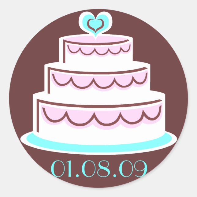 Adesivo Redondo Selos de Envelope de Casamento (Frente)