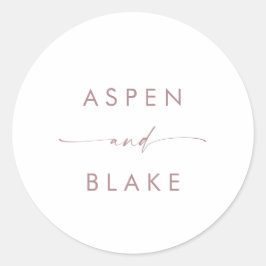 Adesivo Redondo Selos de Envelope de Casamento de Script Dourado M