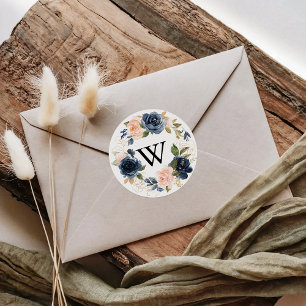 Adesivo Redondo Selos De Envelope De Casamento Floral De Fúria De