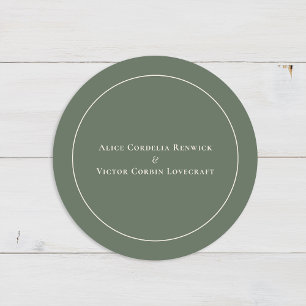 Adesivo Redondo Selos de Envelope de Casamento Simples Boho Arco V