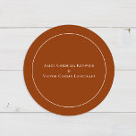 Adesivo Redondo Selos De Envelope De Casamento Terracotta De Arch<br><div class="desc">Este Simples design de Envelope de Casamento de Arco de Boho Terracotta apresenta uma sofisticada paleta de marfim neutro emparelhada com lindíssimas opções de mistura e combinação de terra ferrugem, verde-sábio e ameixa. A elegância subestimada da simples tipografia e arcos gentis cria uma estética calorosa e polida com o estilo...</div>