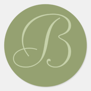 Adesivo Redondo Selos De Envelope De Casamento Verde Monograma De 