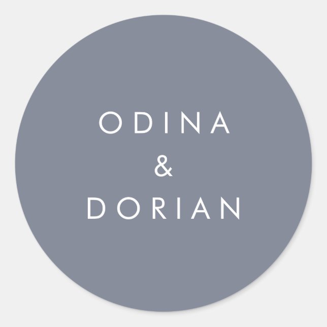 Adesivo Redondo Selos De Envelope De Cinza Azul Simples (Frente)