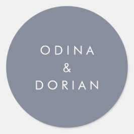 Adesivo Redondo Selos De Envelope De Cinza Azul Simples