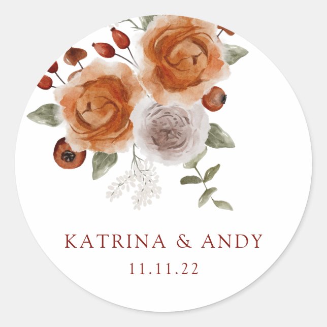 Adesivo Redondo Selos De Envelope De Convite Para Casamento (Frente)