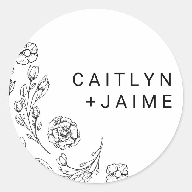 Adesivo Redondo Selos De Envelope De Envelope De Elegância De DaTE (Frente)