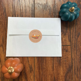 Adesivo Redondo Selos de Envelope de Fatia de Torta de Abóbora Out