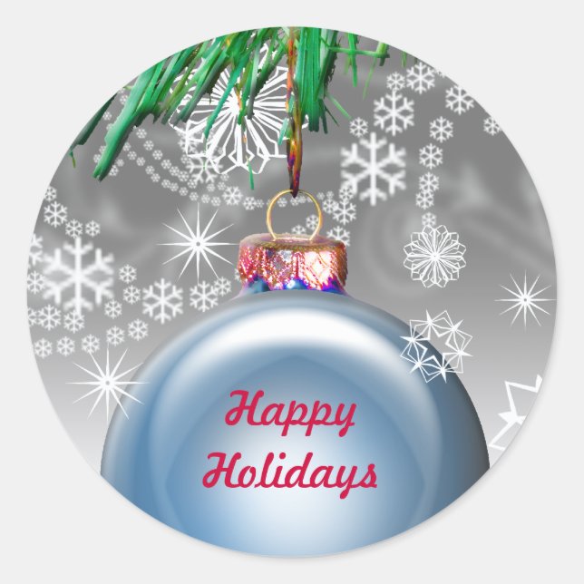 Adesivo Redondo Selos de Envelope de Feriado Personalizado (Frente)