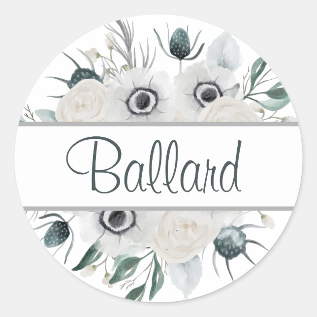 Adesivo Redondo Selos de Envelope de Nome Personalizado (Frente)