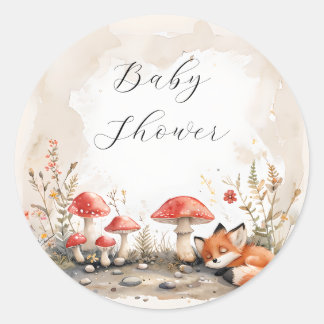 Adesivo Redondo Selos De Envelope De Raposa Dormindo