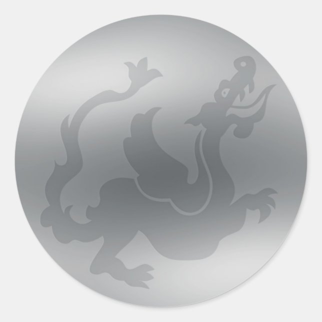 Adesivo Redondo selos de envelope do dragão (Frente)