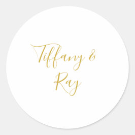 Adesivo Redondo Selos de Envelope Dourado Elegante Simples