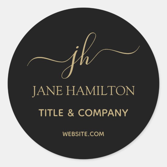 Adesivo Redondo Selos de Envelope Dourado preto (Frente)