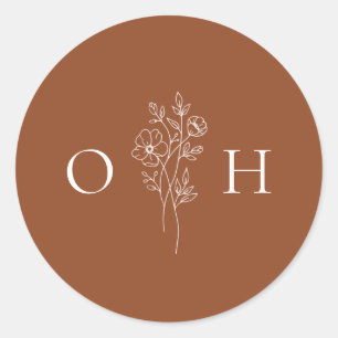 Adesivo Redondo Selos De Envelope Floral Elegante Boho