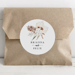 Adesivo Redondo Selos De Envelope Floral Rustic Boho Elegante