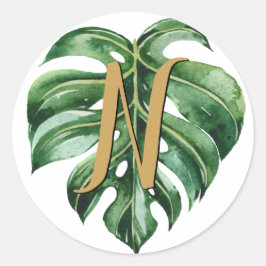 Adesivo Redondo Selos de Envelope Inicial Tropicais