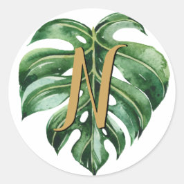 Adesivo Redondo Selos de Envelope Inicial Tropicais