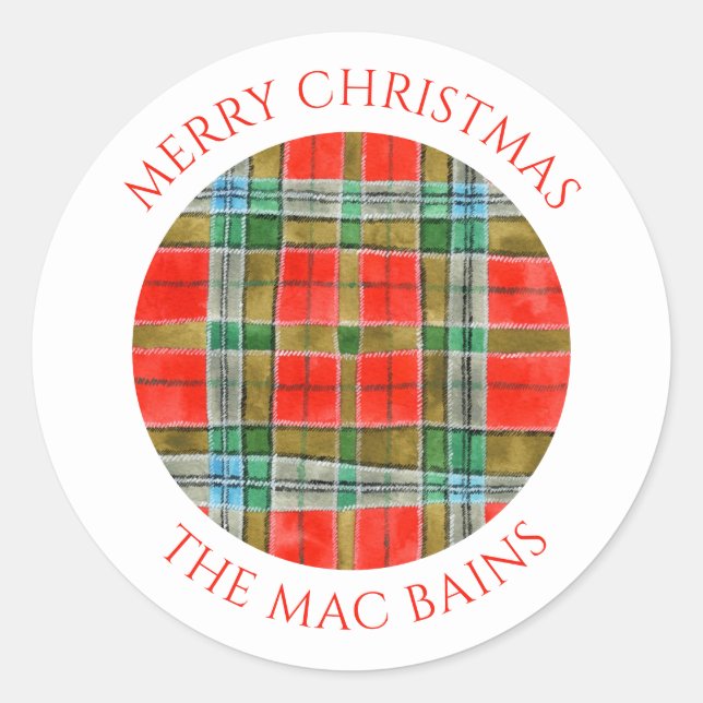 Adesivo Redondo Selos de Envelope MAC BAIN TARTAN Small Round (Frente)