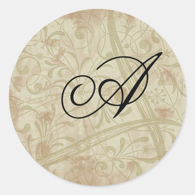 Adesivo Redondo Selos de Envelope Monograma (Frente)