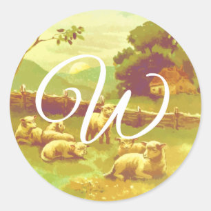 Adesivo Redondo Selos de Envelope Monogramas, Fazenda Bonito de Ov