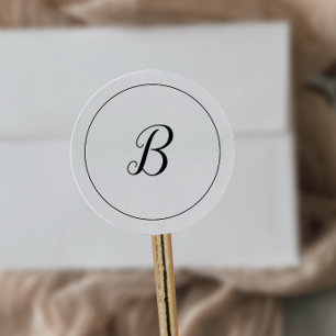 Adesivo Redondo Selos de Envelope Monogramas minimalistas