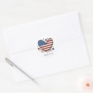Adesivo Redondo Selos de Envelope Patriótico de Cartas de Bootcamp
