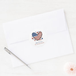 Adesivo Redondo Selos de Envelope Patriótico de Cartas de Bootcamp