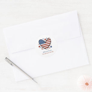 Adesivo Redondo Selos de Envelope Patriótico de Cartas de Bootcamp