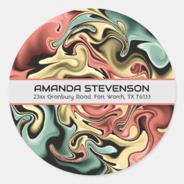 Adesivo Redondo Selos de Envelope Redondos Modernos Abstrato