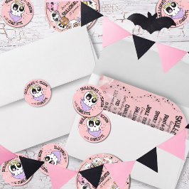 Adesivo Redondo Selos de Envelope/Saco/Caixa de Pequeno Halloween