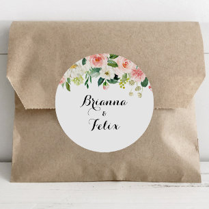 Adesivo Redondo Selos de Envelope Simples Foliage Verde Floral